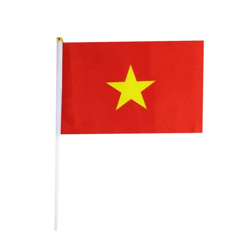 mflagperft Vietnam Flag Vietnamese Flag, Small Mini Handheld Vietnam Flags on Stick, Ideal for Party Parades Sports Events Patriotic Festival Decorations - Image 2
